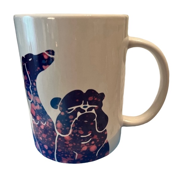 15 oz. Ceramic mug. Cute blue & pink paint splatter dog design. Various breeds - Picture 3 of 4